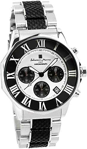 [サルバトーレマーラ] 腕時計 ウォッチ クロノグラフ 10気圧防水 ビジネス フォーマル イタリアブランド 限定モデル メンズ SM15104 (ホワイト×ブラック)